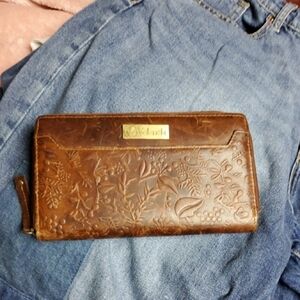 Valenchi Leather Brown Embossed Wallet